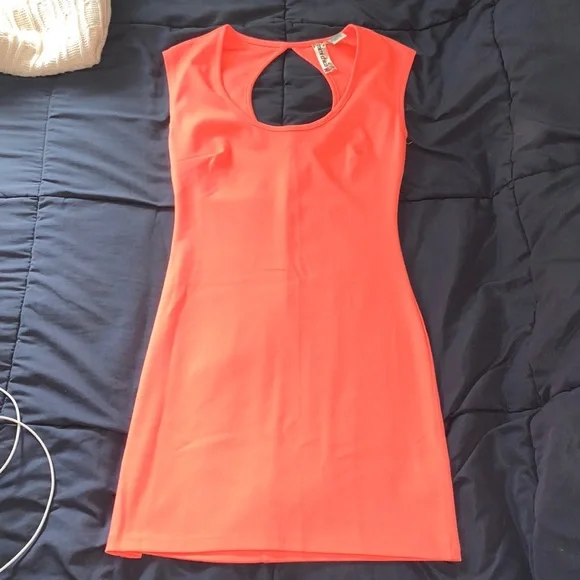 open lace back dress Paradisa St. Augustine Orange Cotton Belted Shirt Dress main image 0